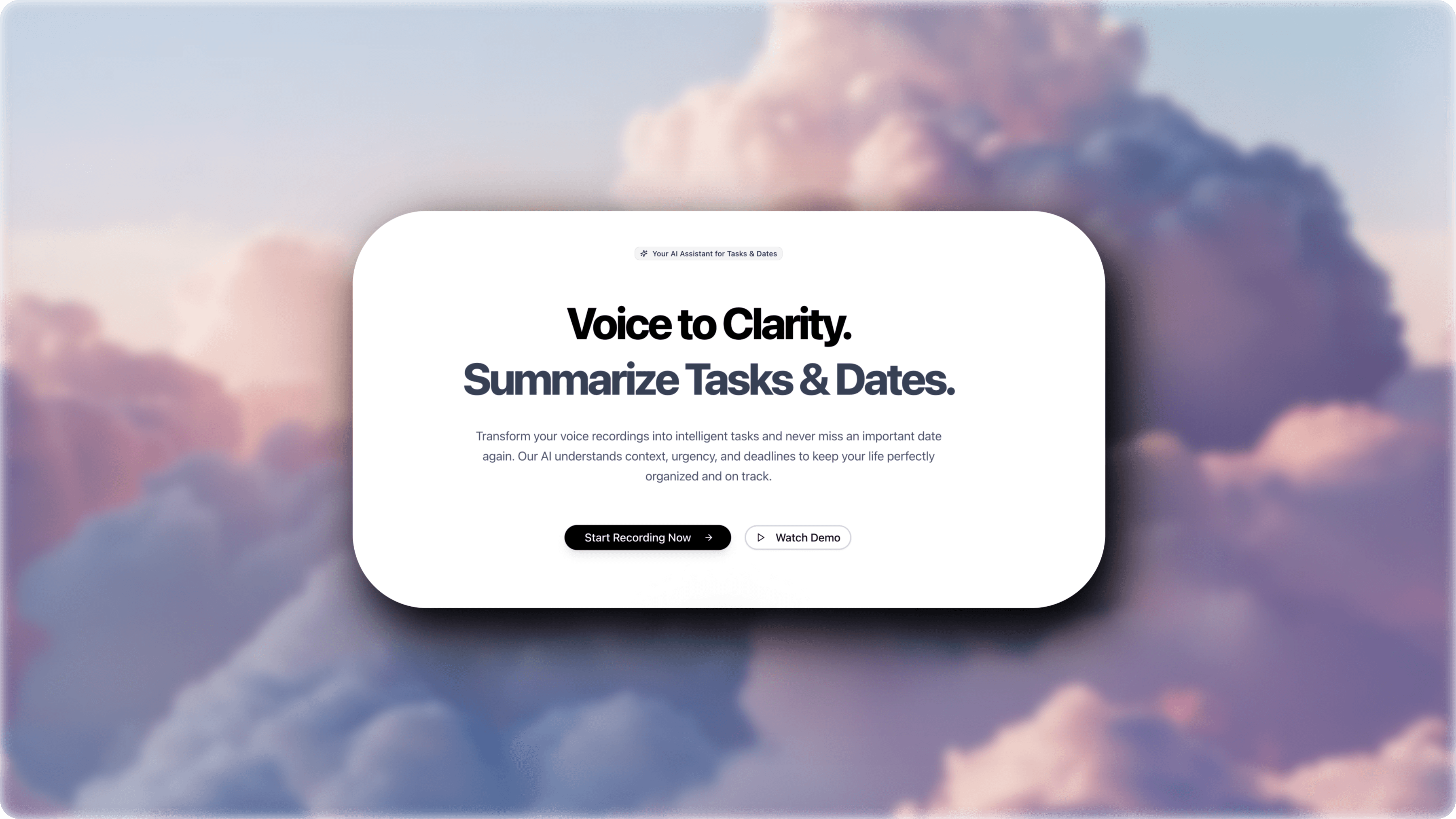 Task and date summarizer